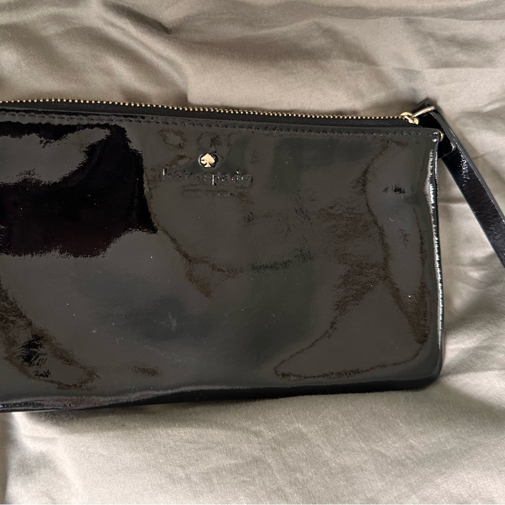Kate Spade Black Patent Leather Wristlet